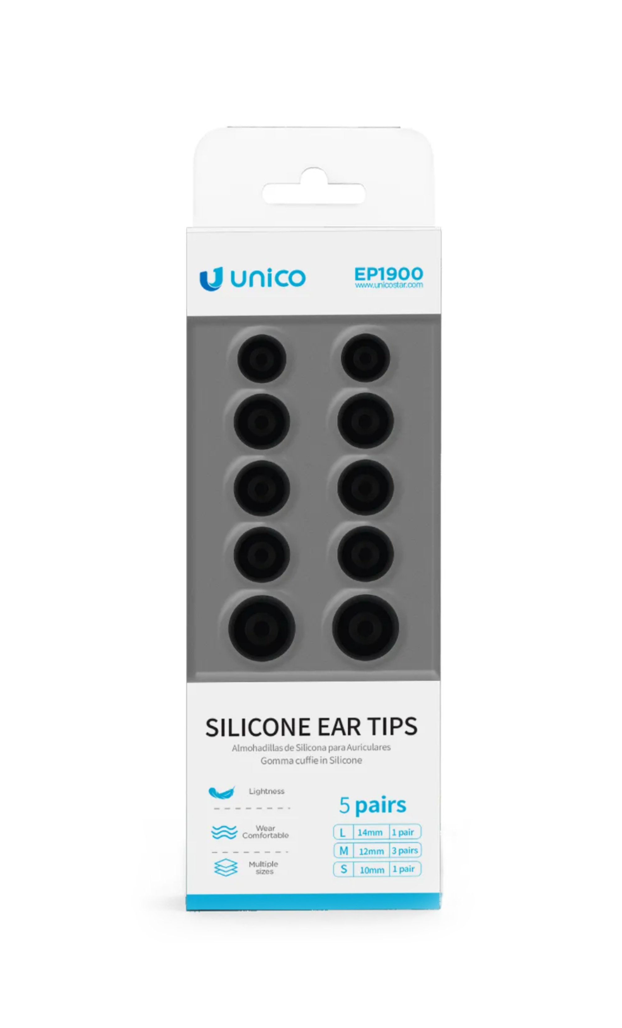 Set di 5 paia auricolari in silicone - Unico EP 1900