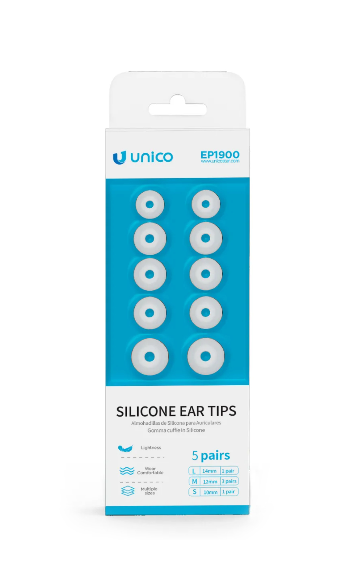 Set di 5 paia auricolari in silicone - Unico EP 1900W