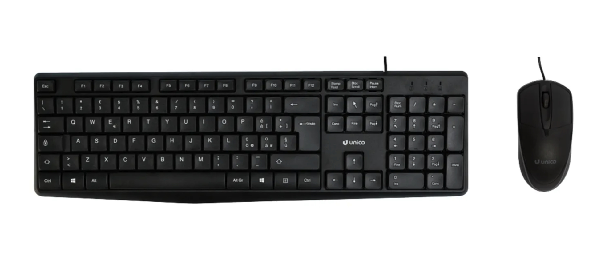 Kit Tastiera e Mouse cablati - Unico KB 2585