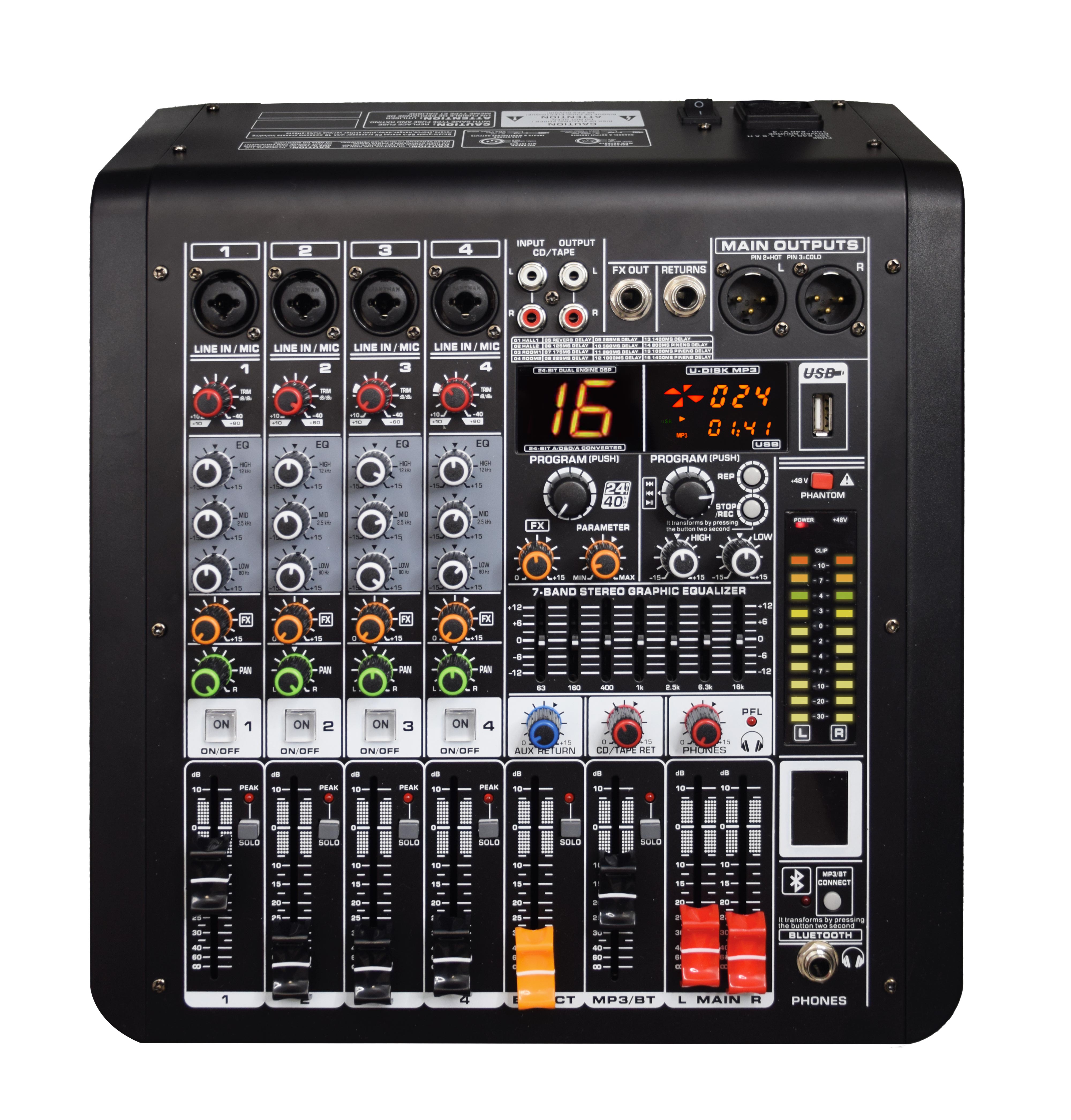 Mixer microfonico 6 canali con DSP - Glemm MXD 06