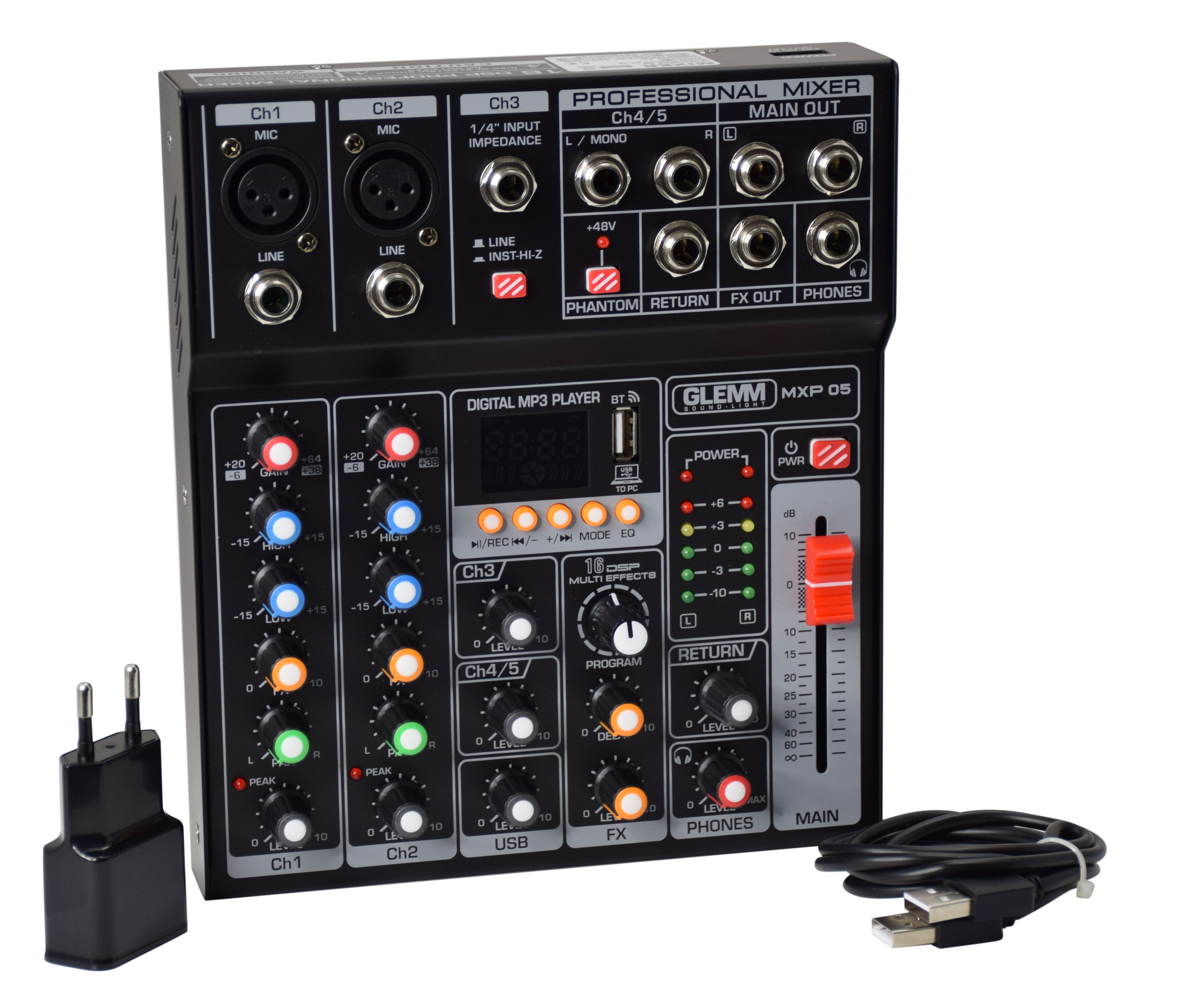 Mixer microfonico 5 canali - Glemm MXP 05