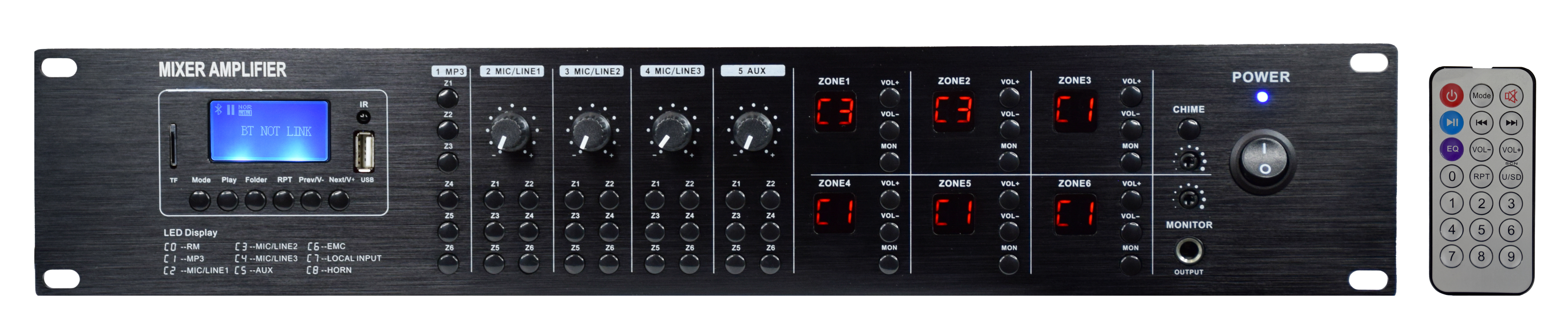 Amplificatore a matrice 6x120W DAB - Glemm PAA 720MBZX