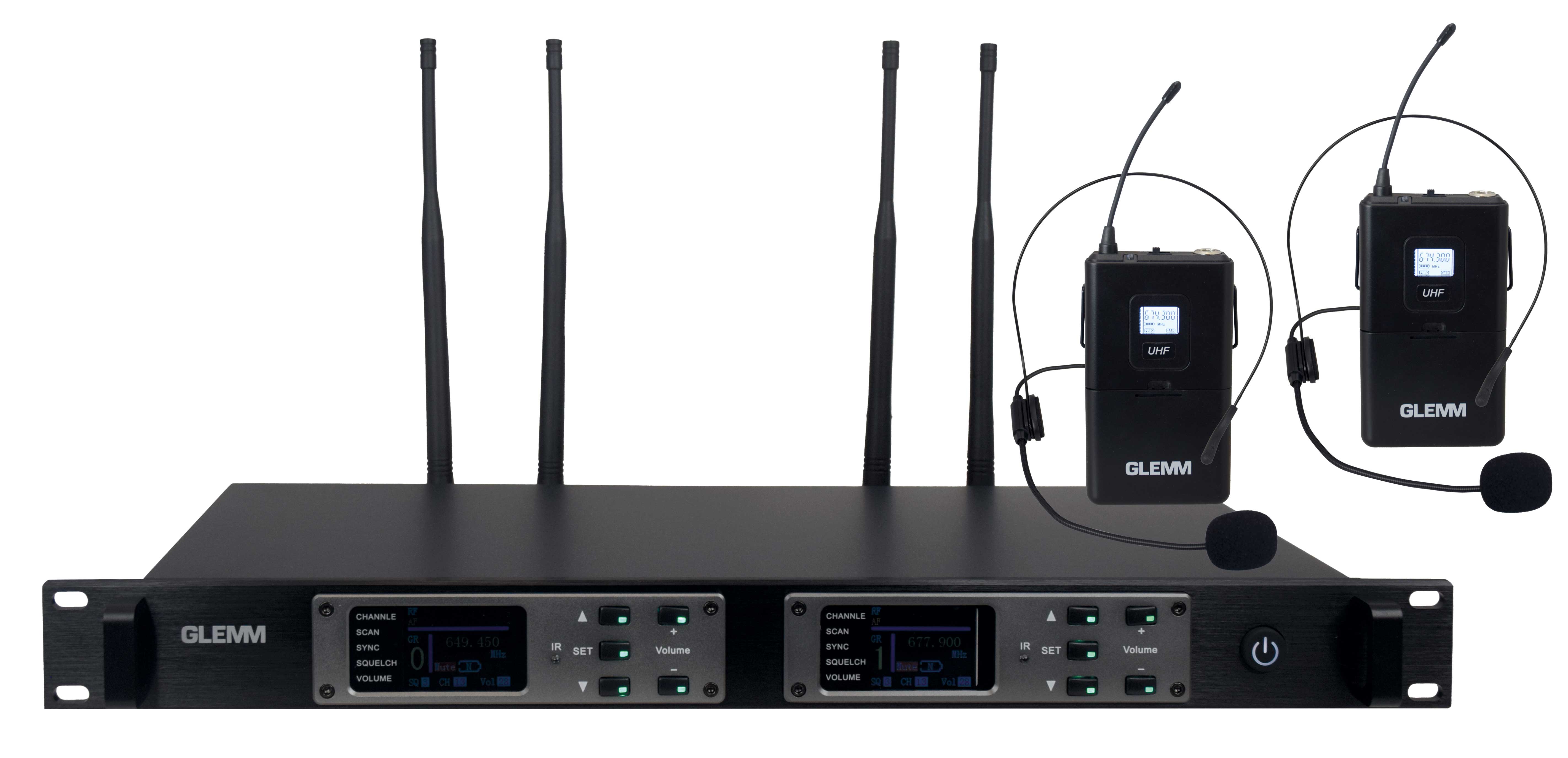 Doppio radiomicrofono UHF ad archetto - Glemm SET 7922LAV